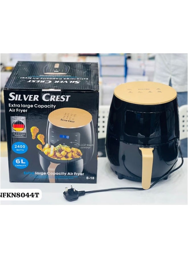 Silver Crest 6L Air Fryer with LCD Touch Control & Rapid Air Convection Technology – 2400W