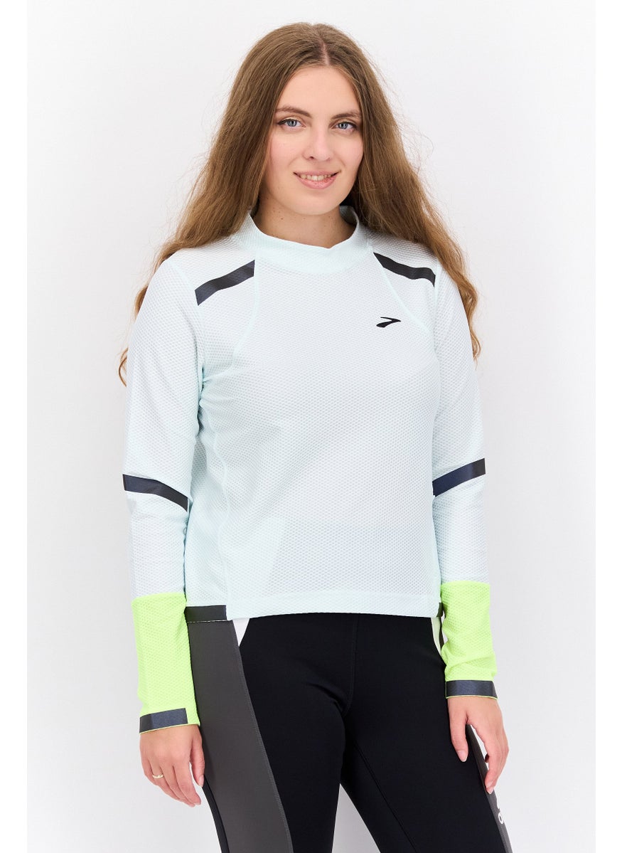 Women Sportswear Fit Long Sleeve Training Top, Light Blue