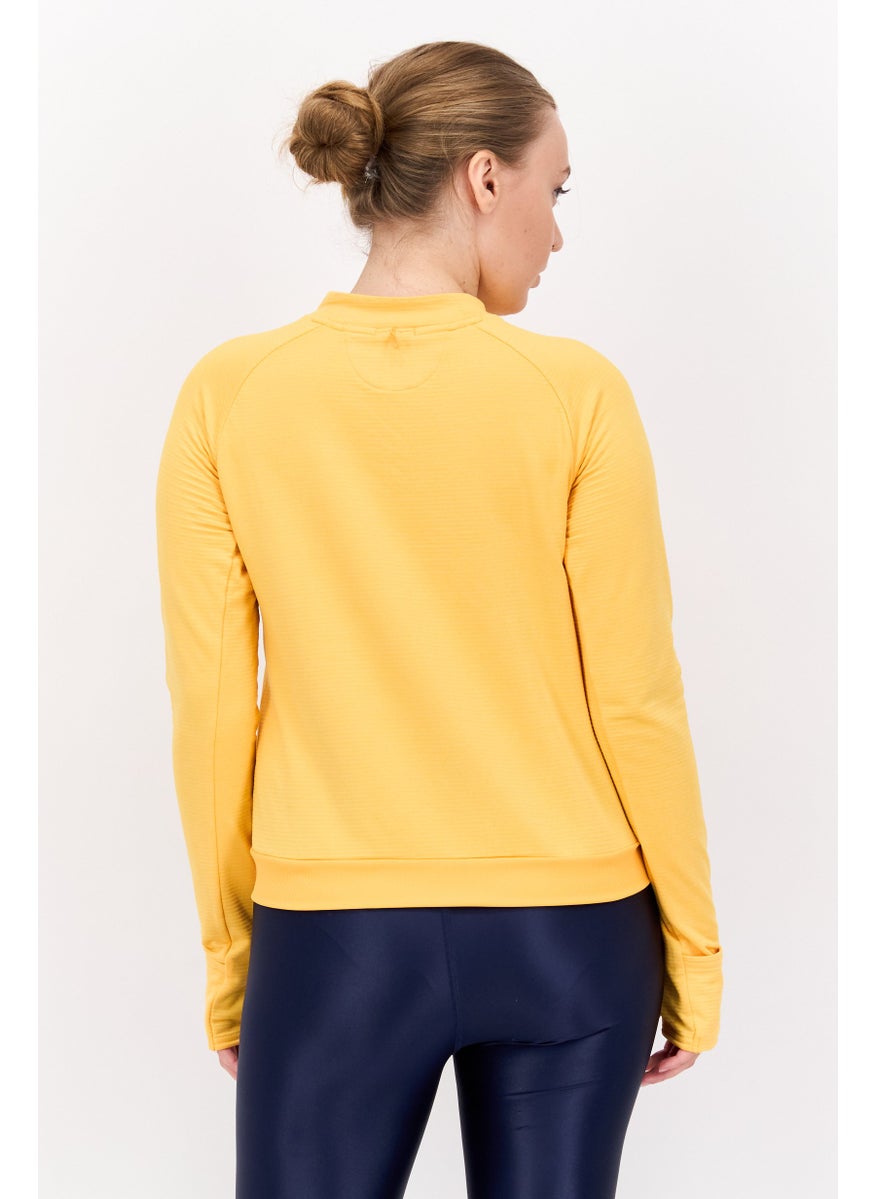 Women Sportswear Fit Long Sleeve Training Top, Yellow