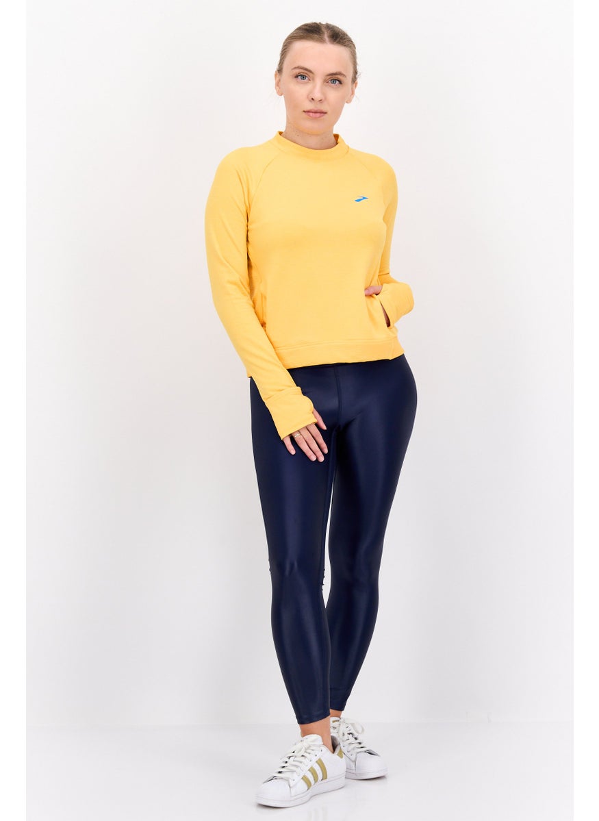 Women Sportswear Fit Long Sleeve Training Top, Yellow