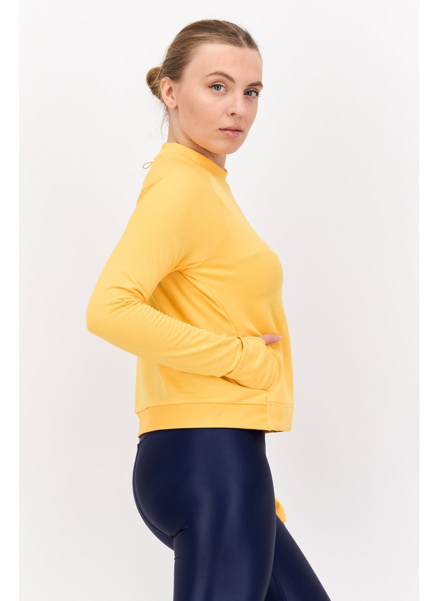 Women Sportswear Fit Long Sleeve Training Top, Yellow