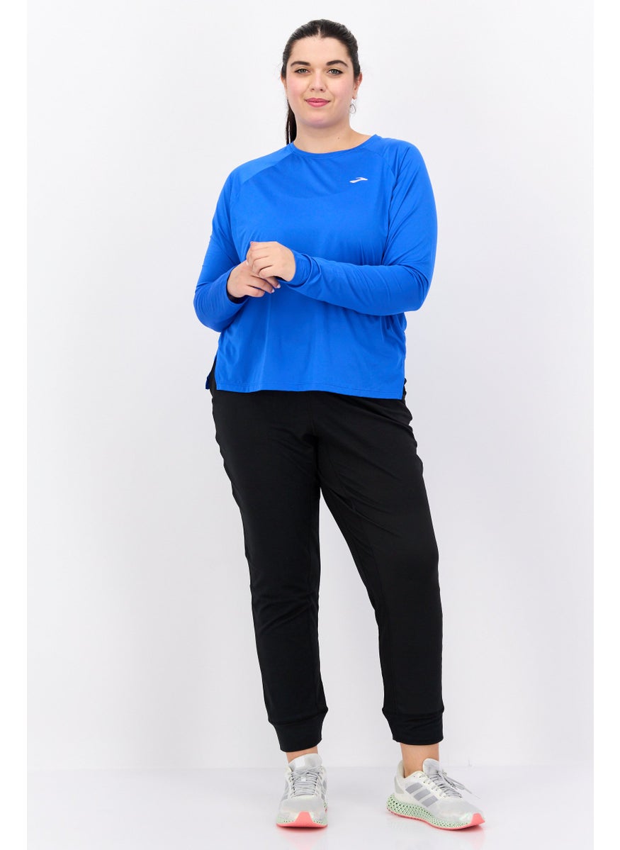 Women Sportswear Fit Long Sleeve Running Top, Blue