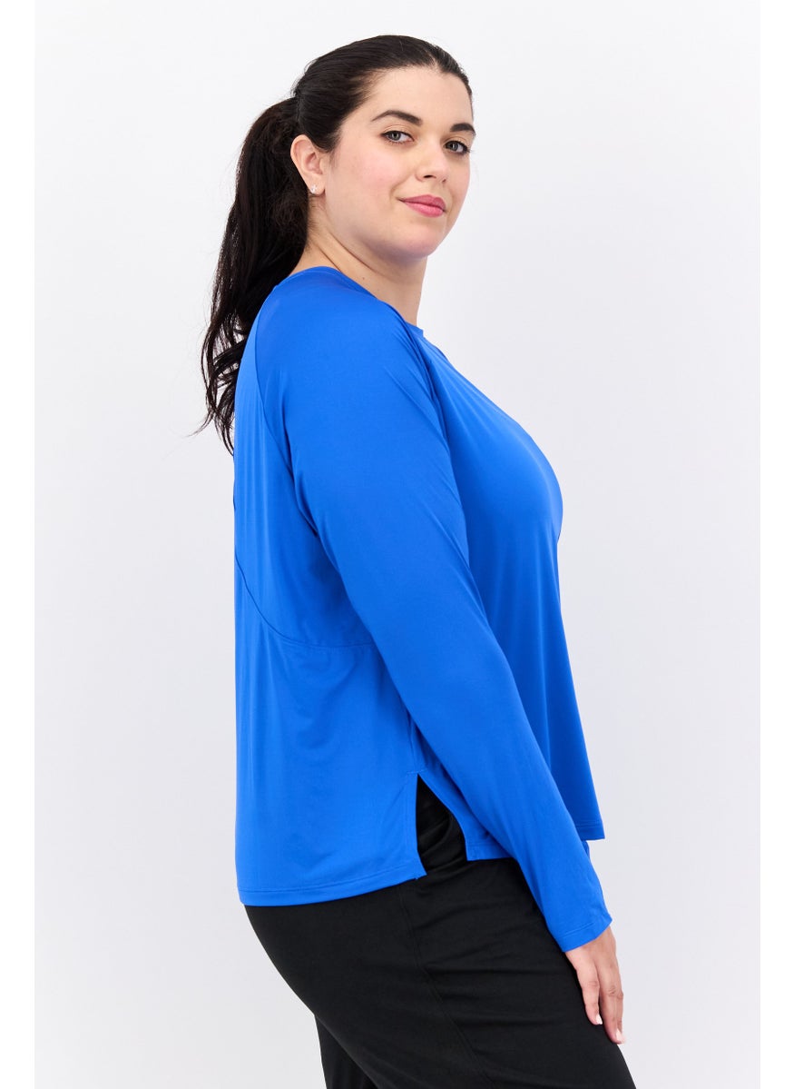 Women Sportswear Fit Long Sleeve Running Top, Blue