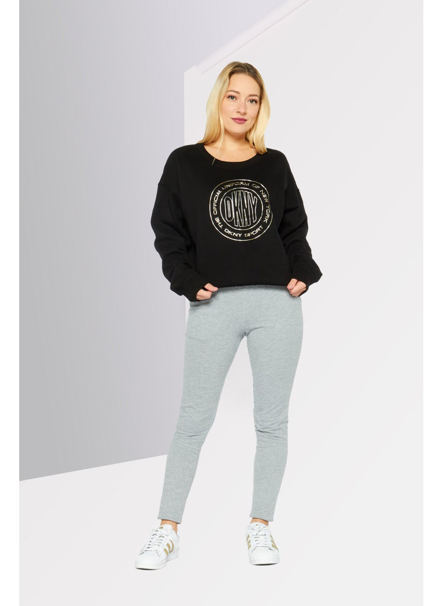 Women Sportswear Fit Long Sleeves Outdoor Top, Black