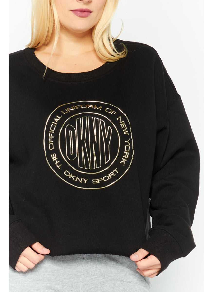 Women Sportswear Fit Long Sleeves Outdoor Top, Black