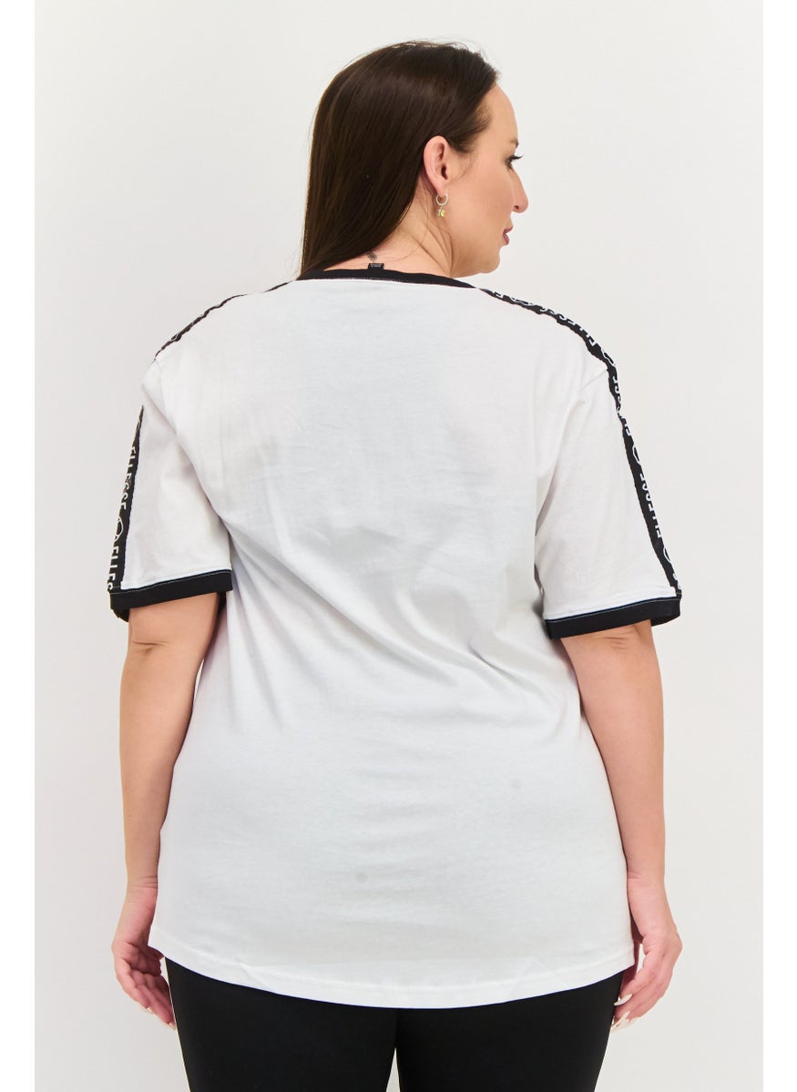 Women Sportswear Fit Short Sleeves Outdoor T-shirt, White