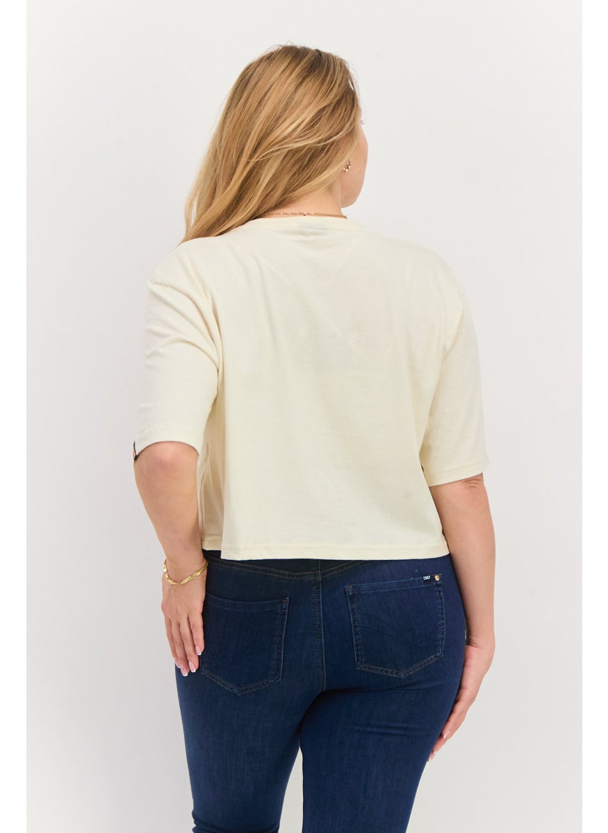 Women Sportswear Fit Short Sleeve Outdoor Top, Off-White