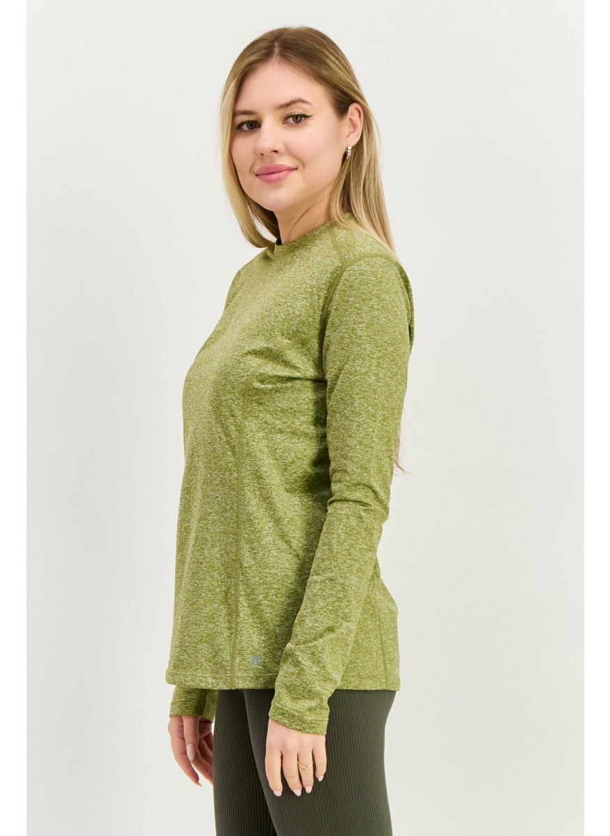 Women Sportswear Fit Long Sleeve Training Top, Olive