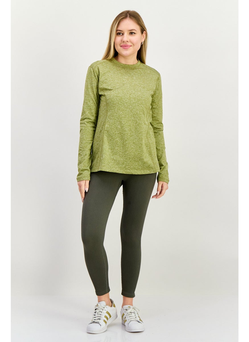 Women Sportswear Fit Long Sleeve Training Top, Olive