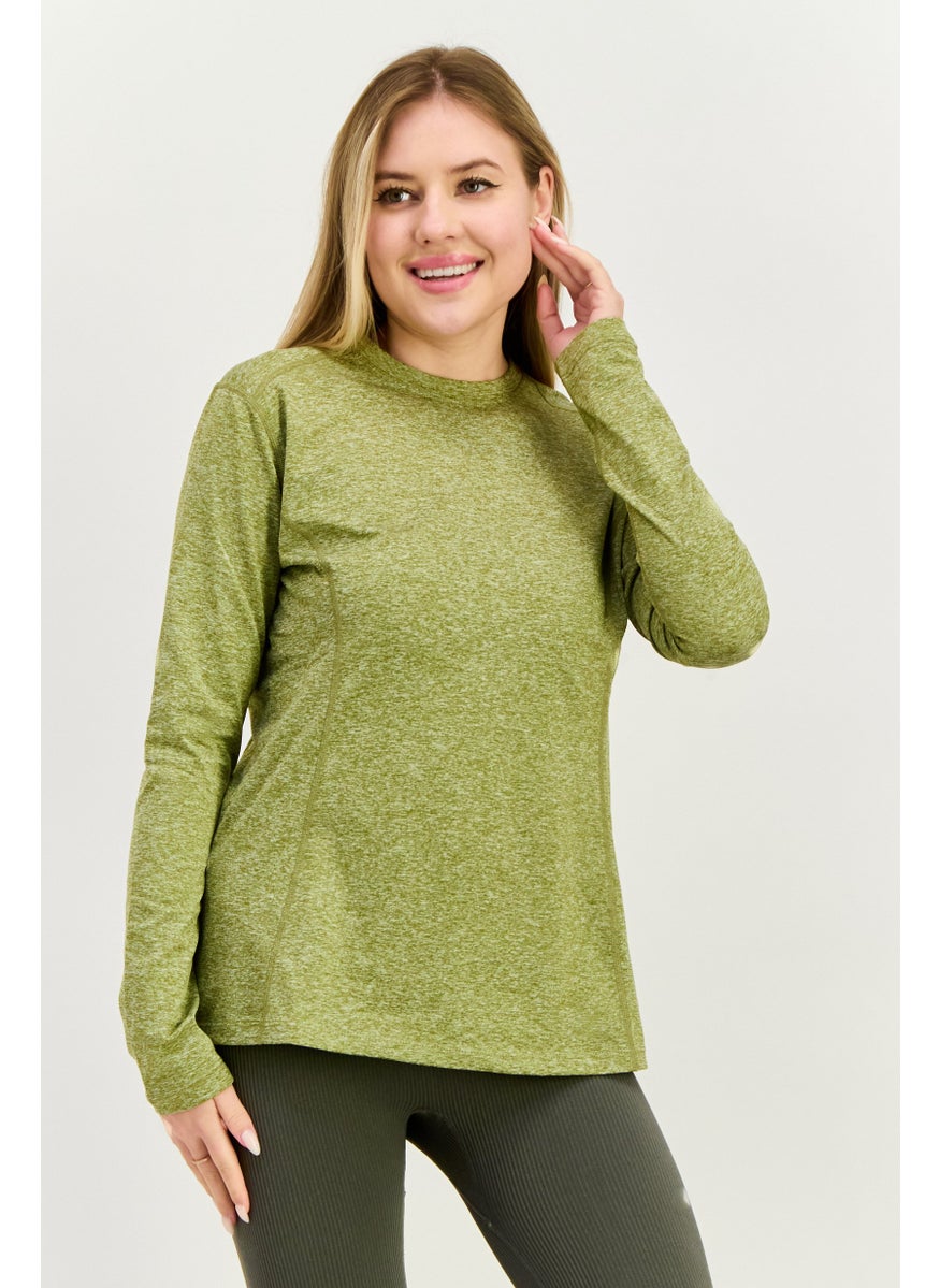Women Sportswear Fit Long Sleeve Training Top, Olive