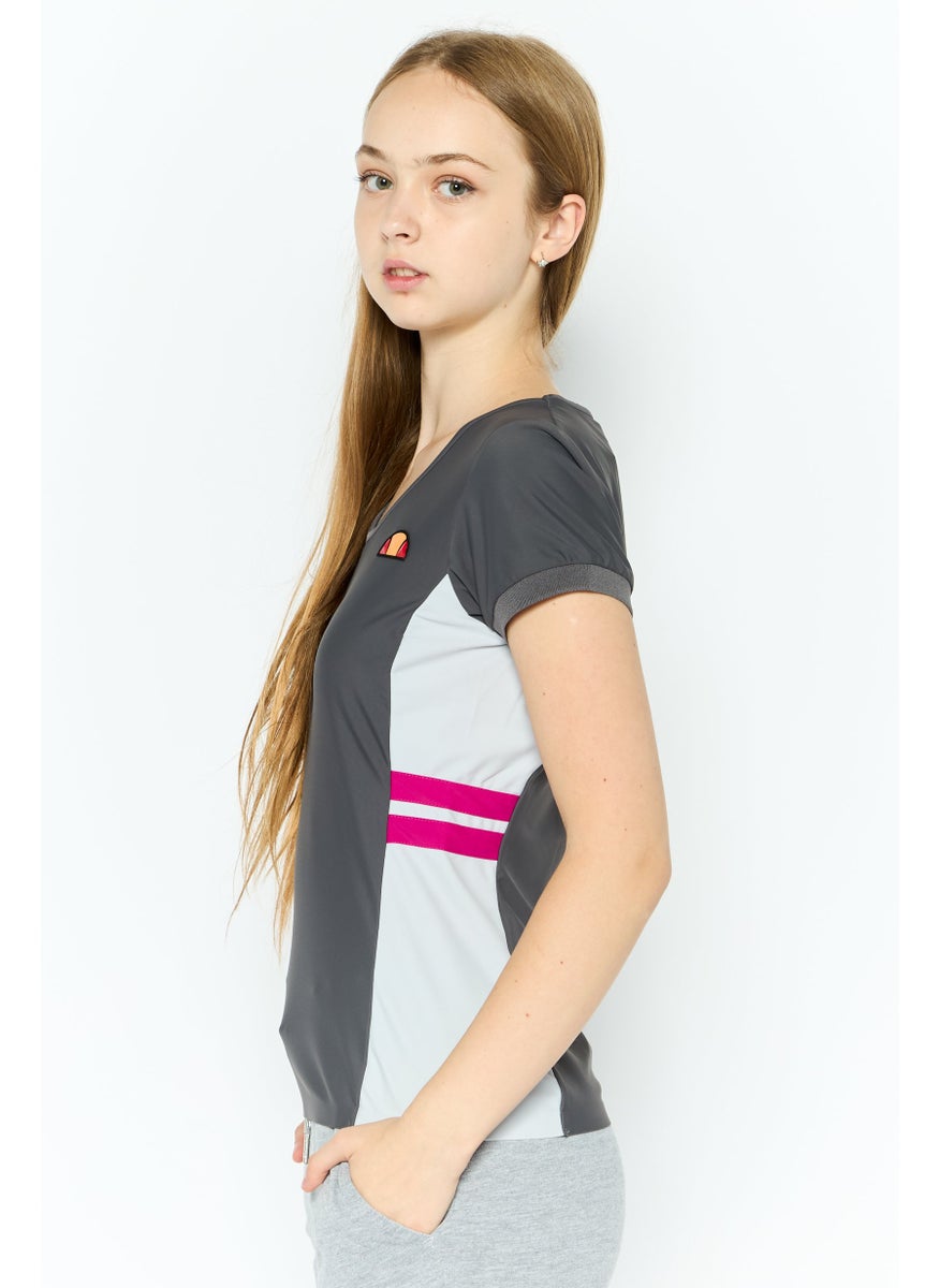 Women Sportswear Fit Short Sleeve Training Top, Grey