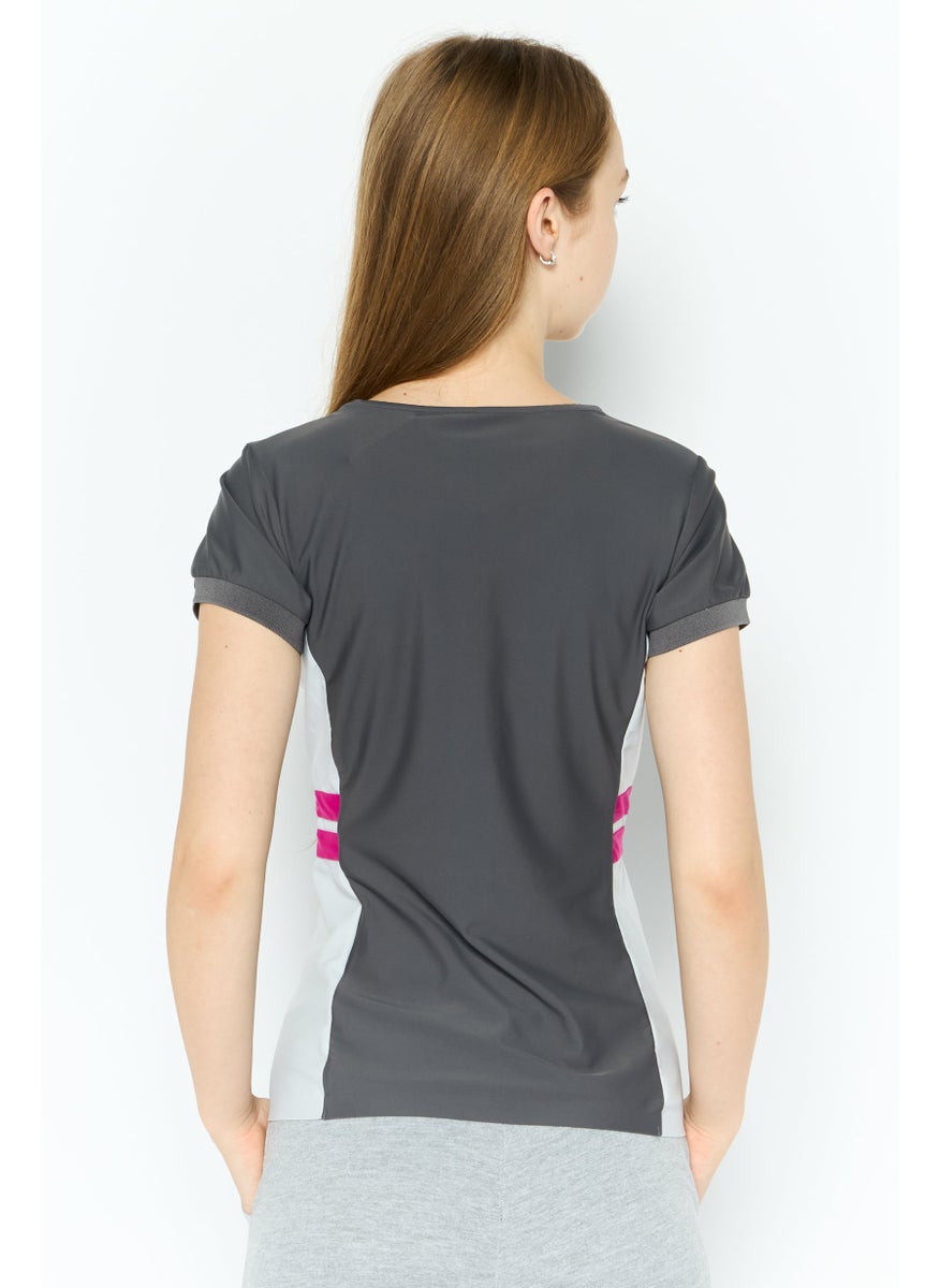 Women Sportswear Fit Short Sleeve Training Top, Grey