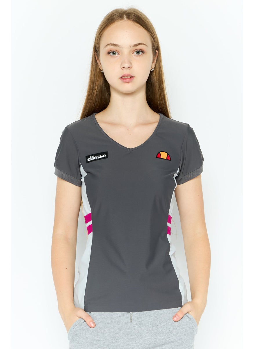 Women Sportswear Fit Short Sleeve Training Top, Grey