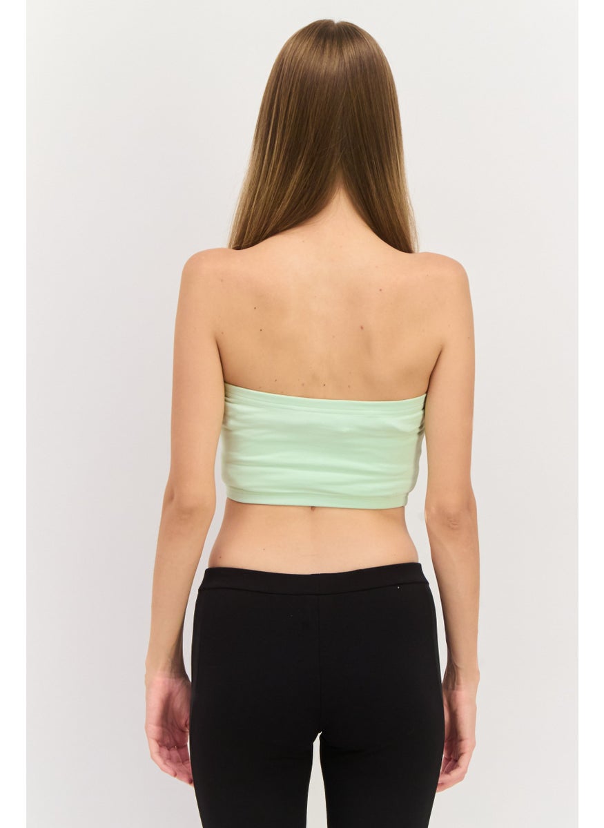 Women Sportswear Fit Strapless Outdoor Top, Light Green