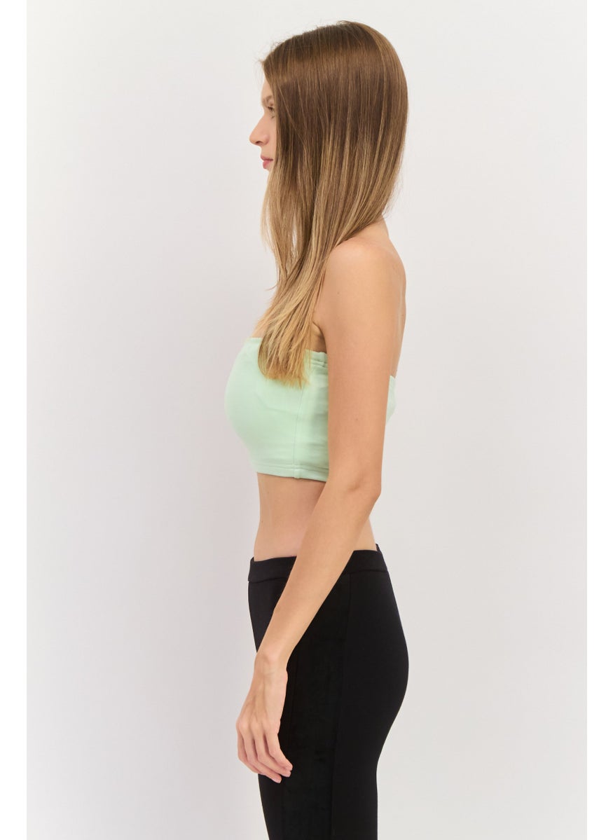 Women Sportswear Fit Strapless Outdoor Top, Light Green