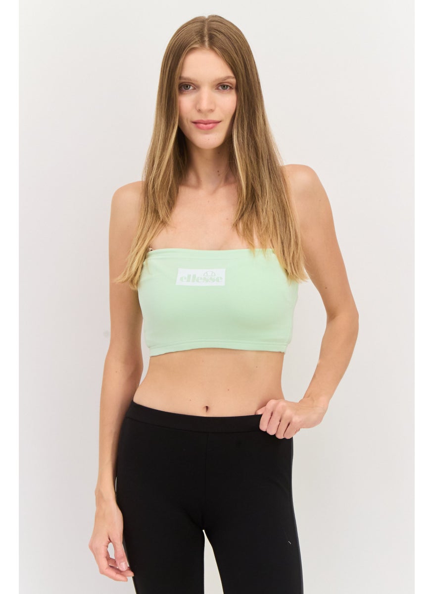 Women Sportswear Fit Strapless Outdoor Top, Light Green