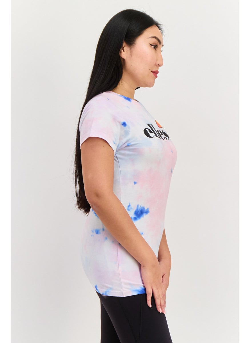 Women Sportwear Fit Short Sleeves Training T-Shirt, Pink Combo