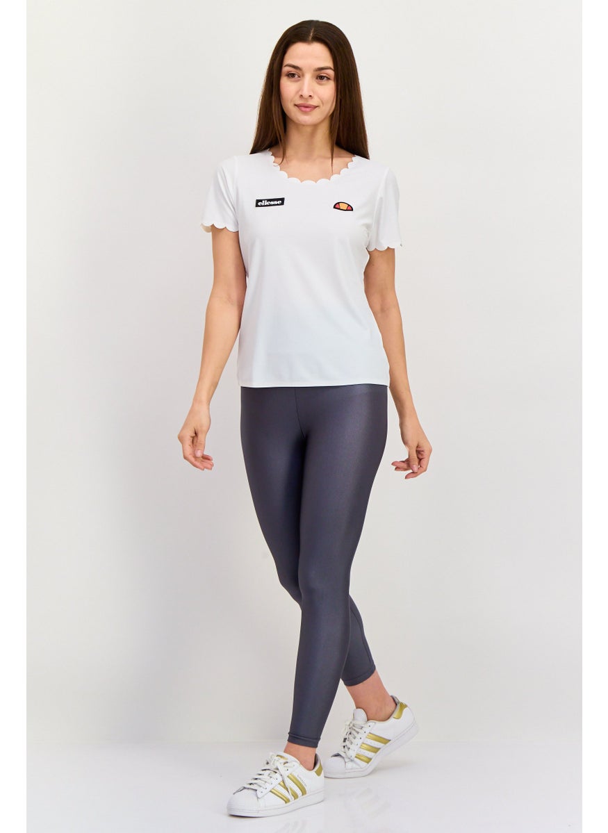Women Sportswear Fit Short Sleeve Outdoor Top, White