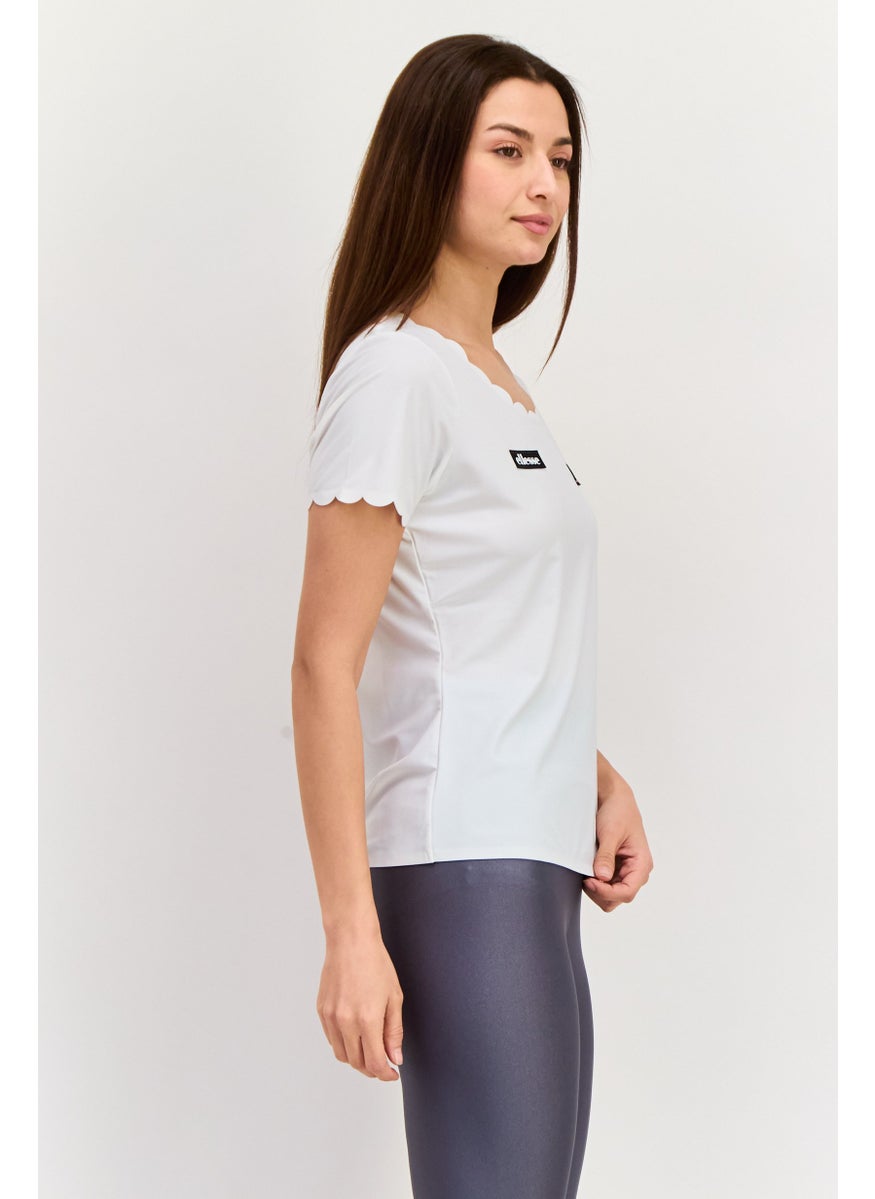 Women Sportswear Fit Short Sleeve Outdoor Top, White