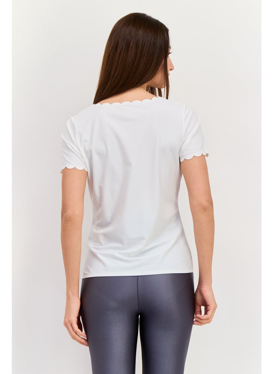 Women Sportswear Fit Short Sleeve Outdoor Top, White