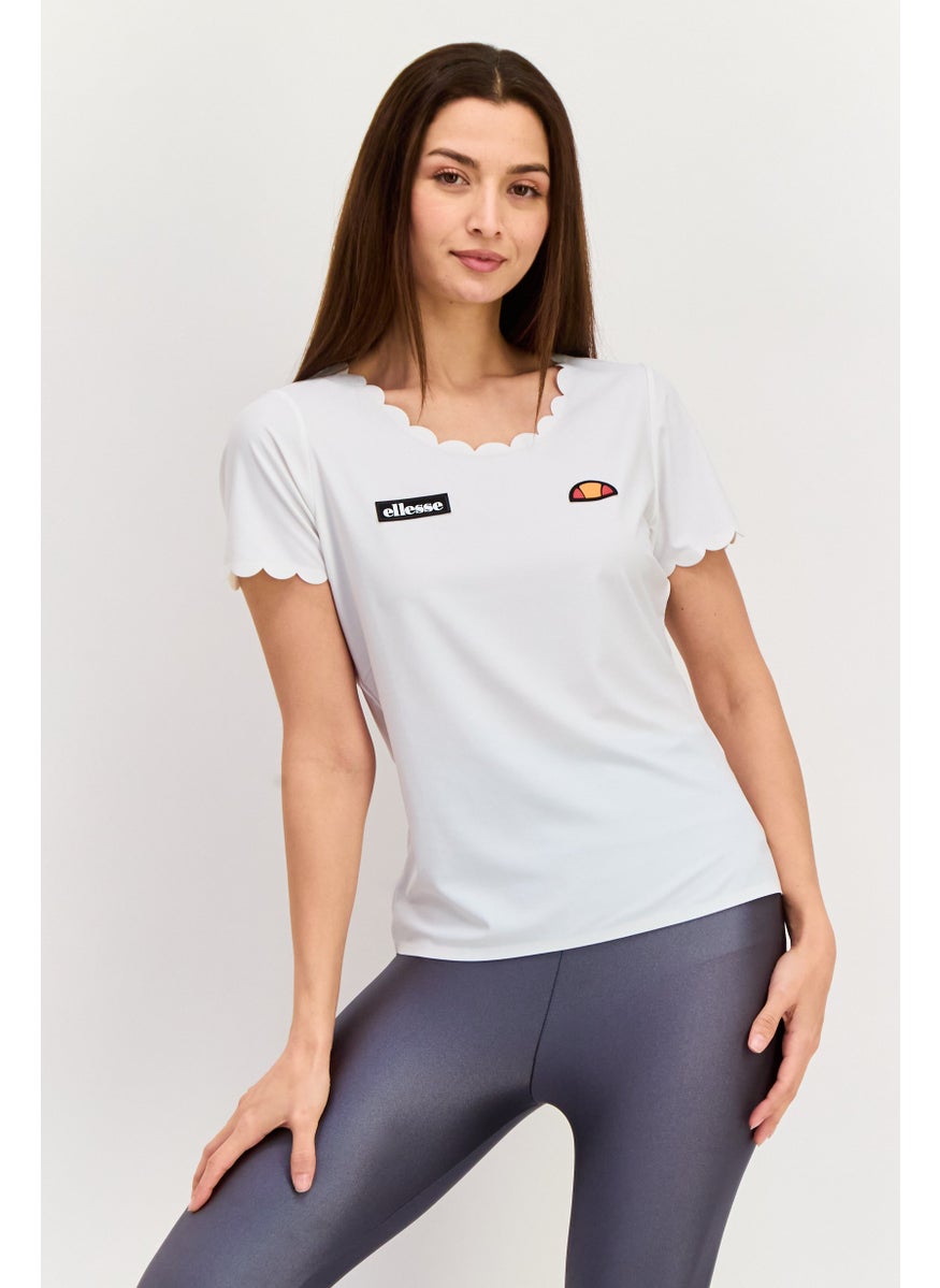 Women Sportswear Fit Short Sleeve Outdoor Top, White
