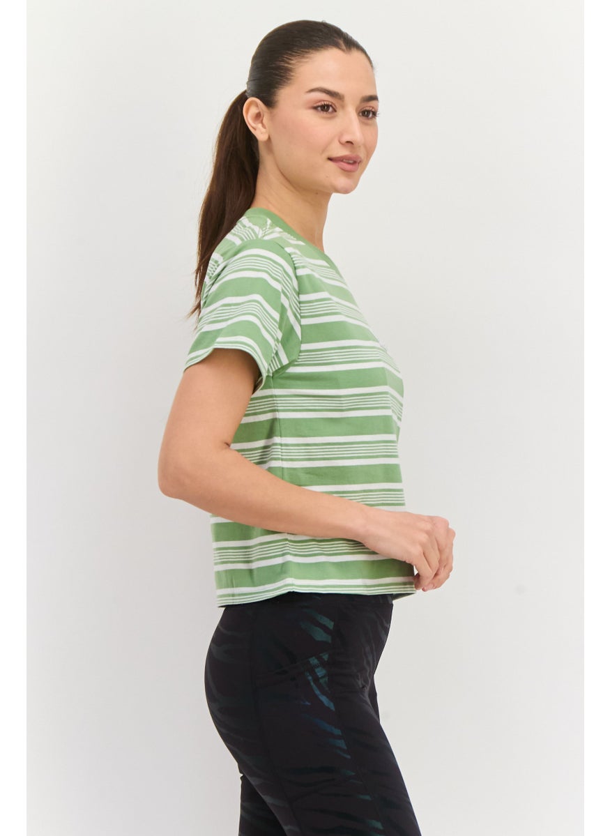 Women Sportswear Fit Short Sleeve Outdoor T-shirts, Green