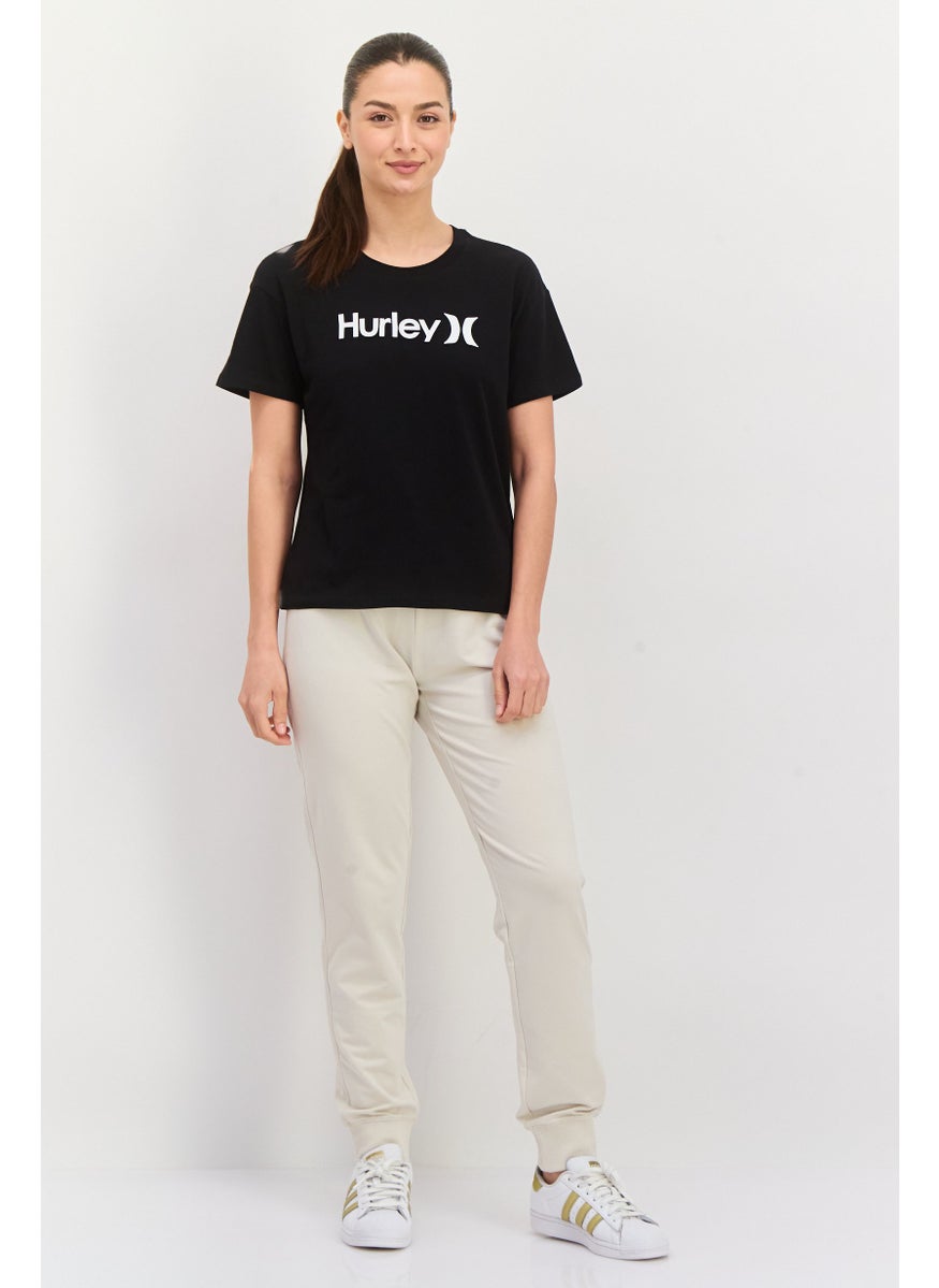 Women Sportswear Fit Short Sleeve Outdoor Top, Black