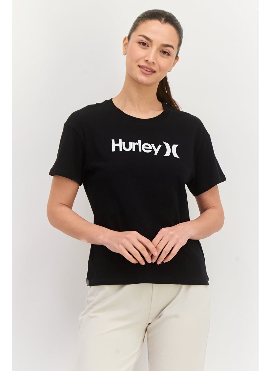 Women Sportswear Fit Short Sleeve Outdoor Top, Black