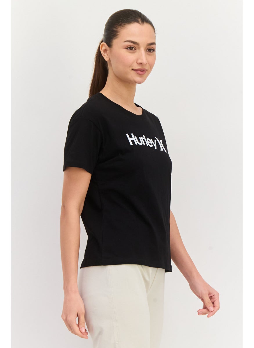 Women Sportswear Fit Short Sleeve Outdoor Top, Black