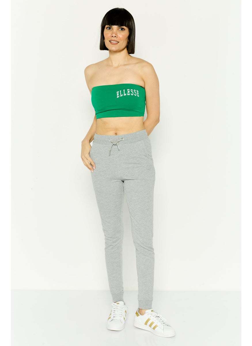 Women Graphic Print Strapless Top, Green