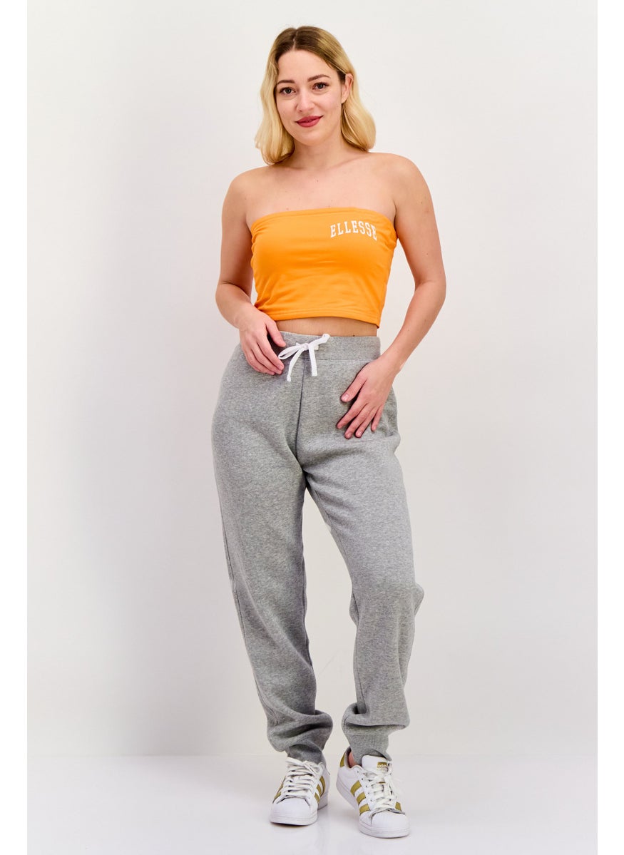 Women Sportswear Fit Brand Logo Strapless Top, Orange
