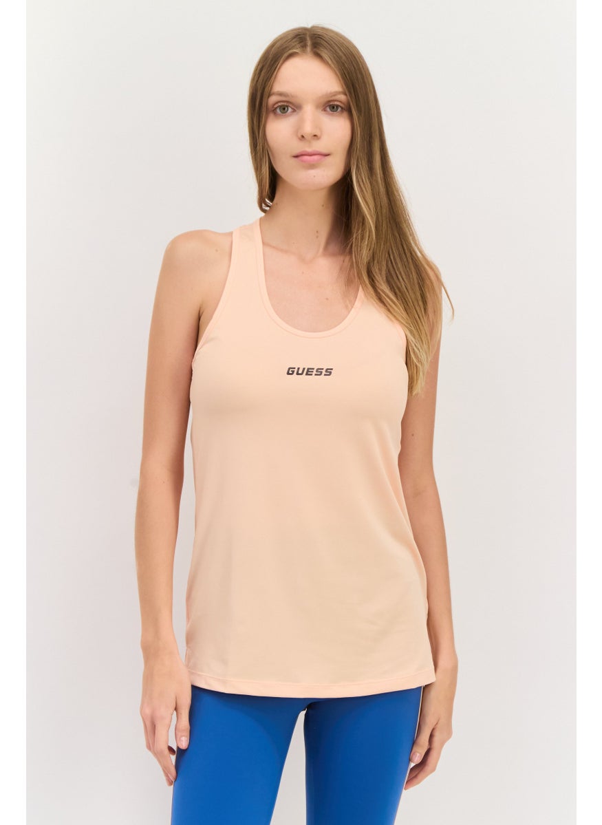 Women Sportswear Fit Sleeveless Training Top, Orange