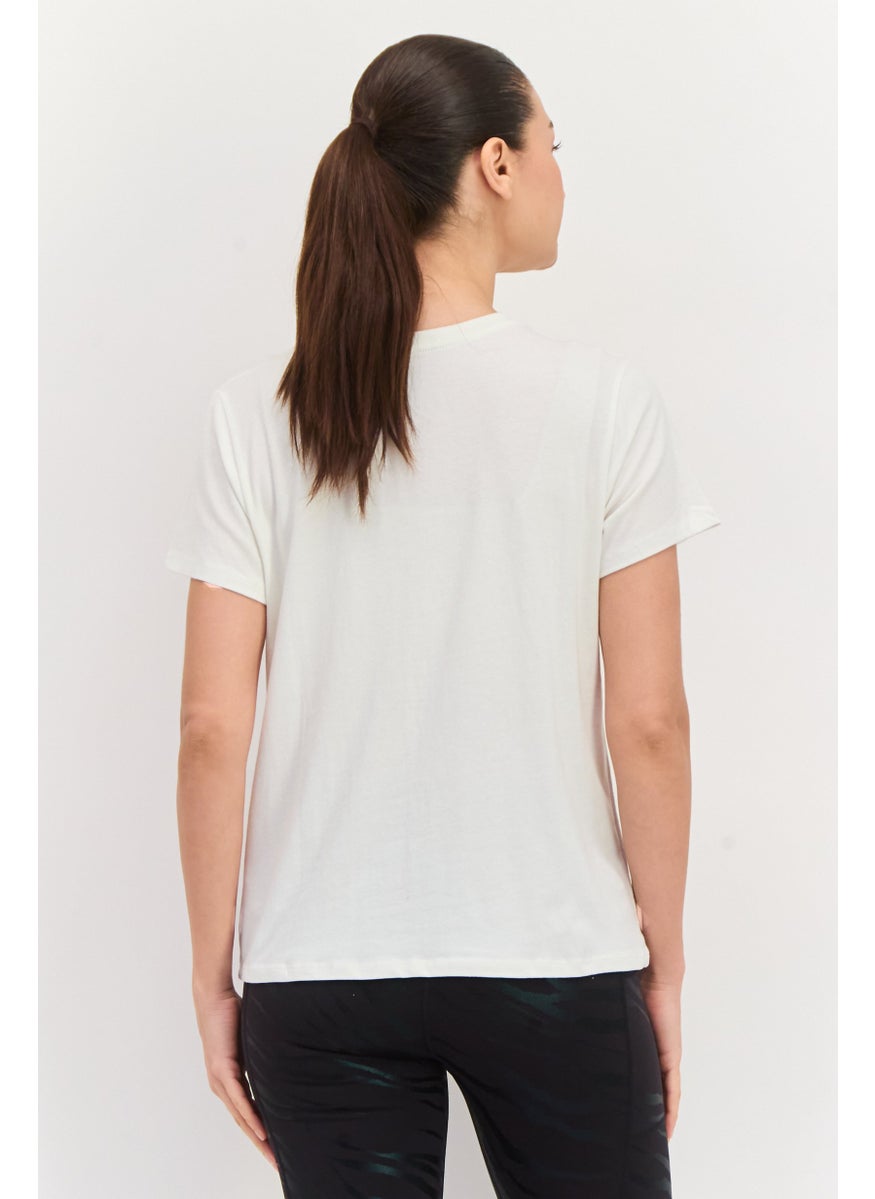 Women Sportswear Fit Short Sleeve Outdoor T-Shirts, Off White Combo