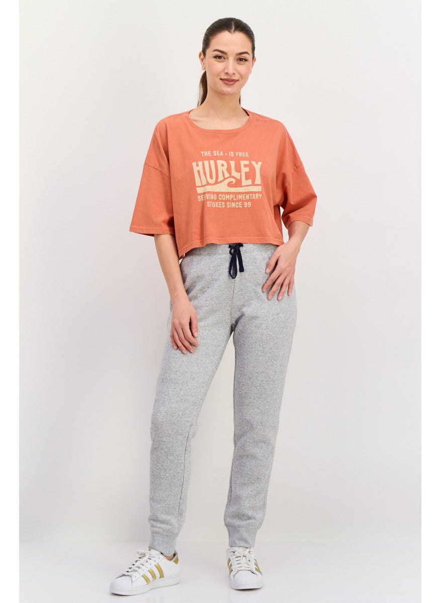 Women Sportswear Fit Short Sleeve Outdoor Top, Rust