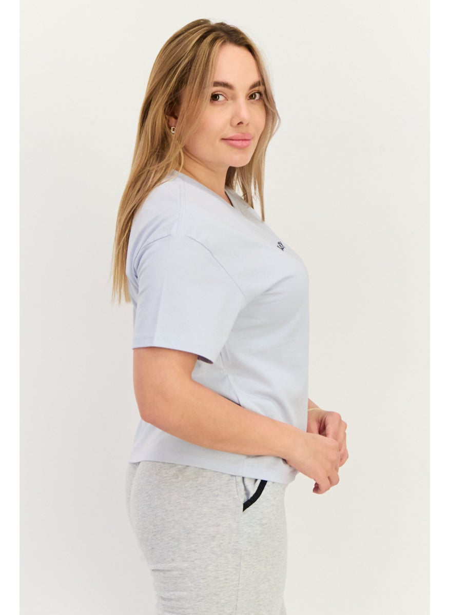 Women Sportswear Fit Short Sleeve Outdoor Top, Slate Blue