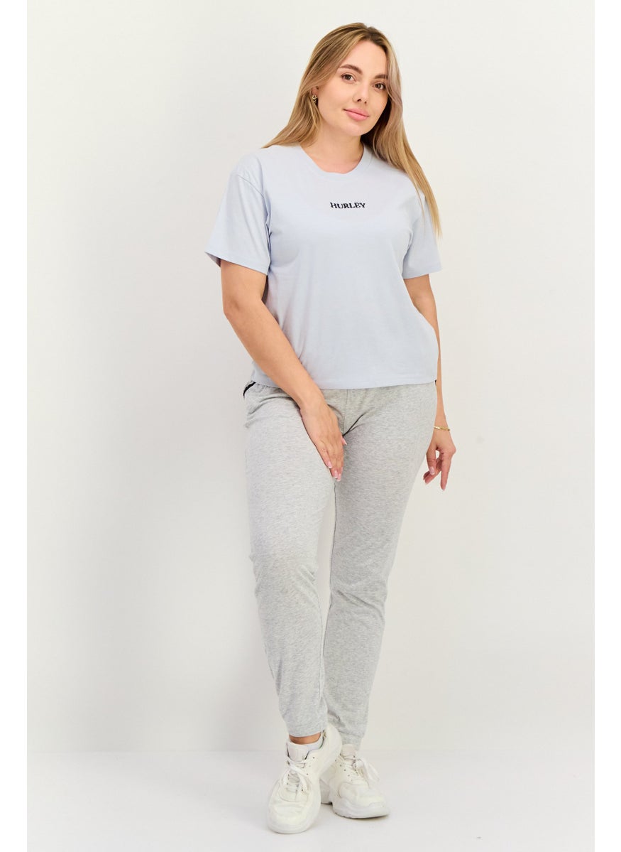 Women Sportswear Fit Short Sleeve Outdoor Top, Slate Blue