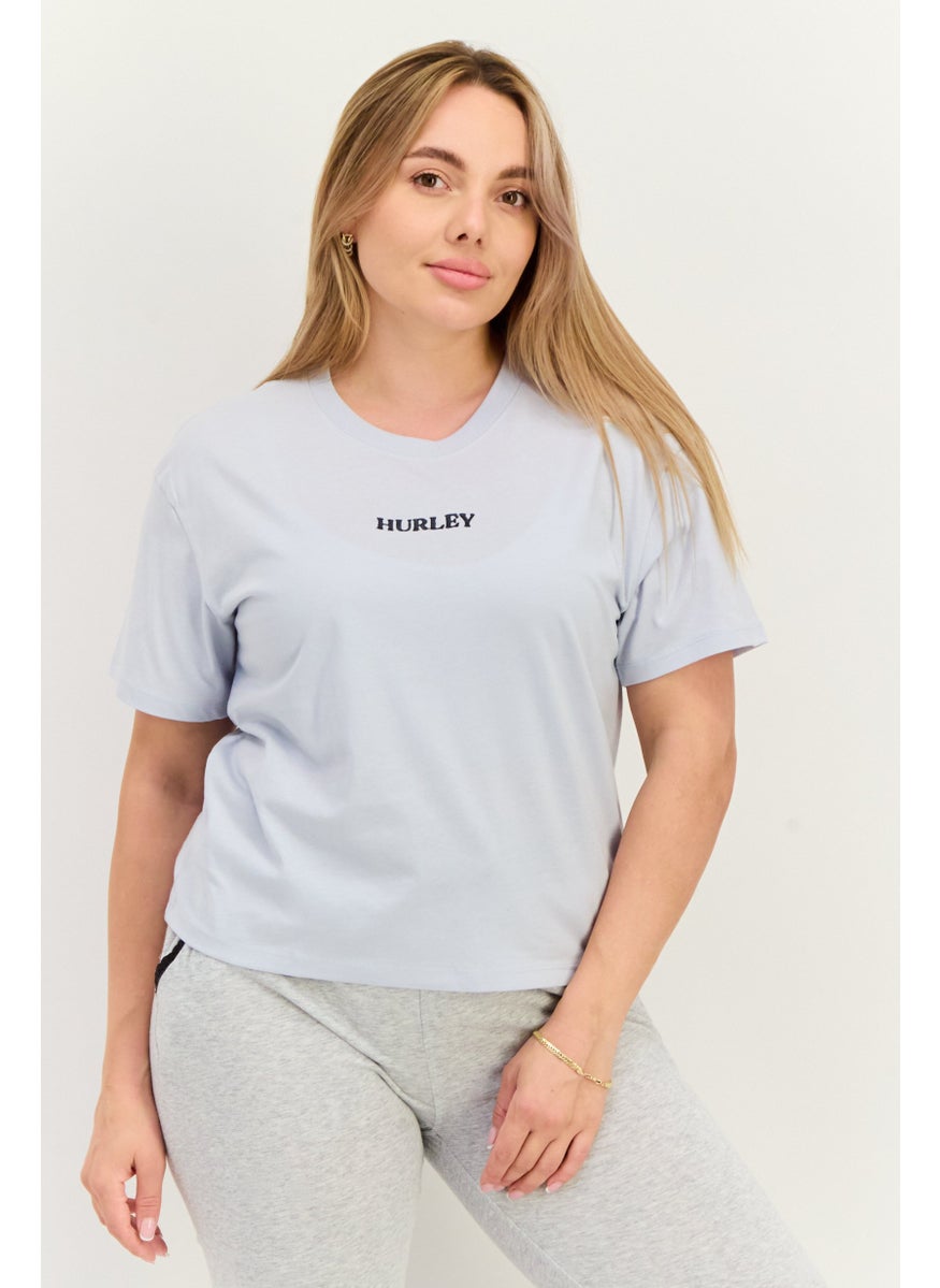 Women Sportswear Fit Short Sleeve Outdoor Top, Slate Blue