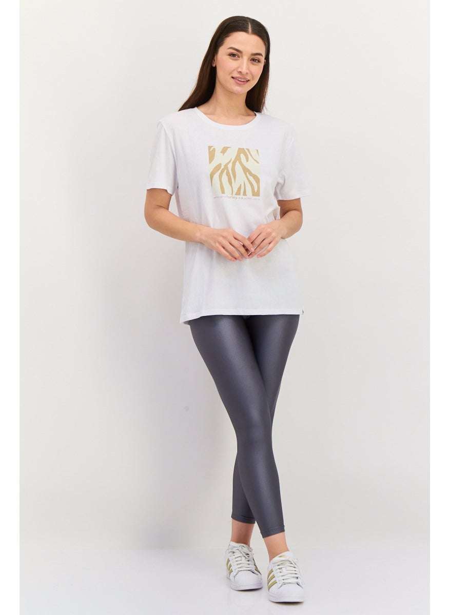 Women Sportswear Fit Short Sleeve Outdoor Top, White Combo