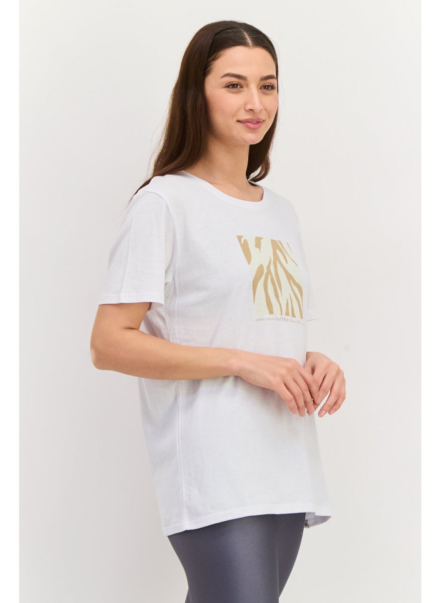 Women Sportswear Fit Short Sleeve Outdoor Top, White Combo