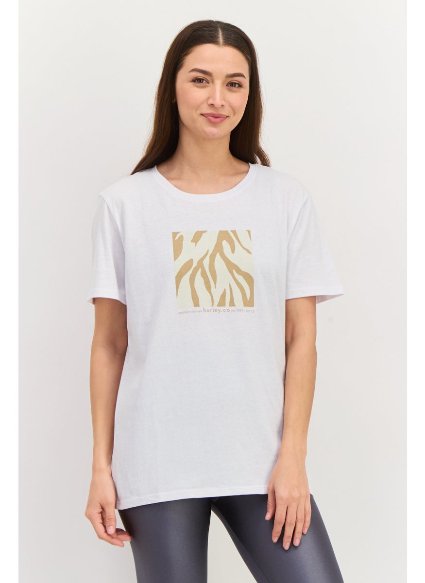 Women Sportswear Fit Short Sleeve Outdoor Top, White Combo