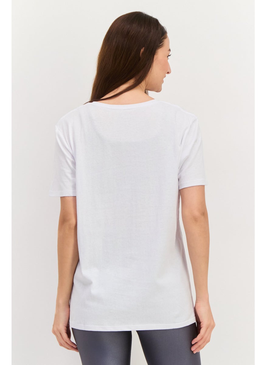 Women Sportswear Fit Short Sleeve Outdoor Top, White Combo
