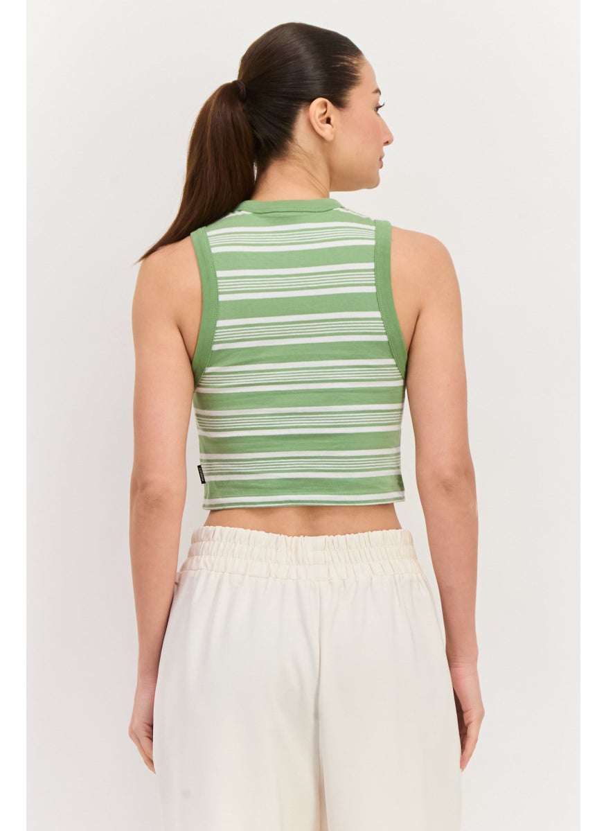 Women Sportswear Fit Sleeveless Outdoor Top, Green