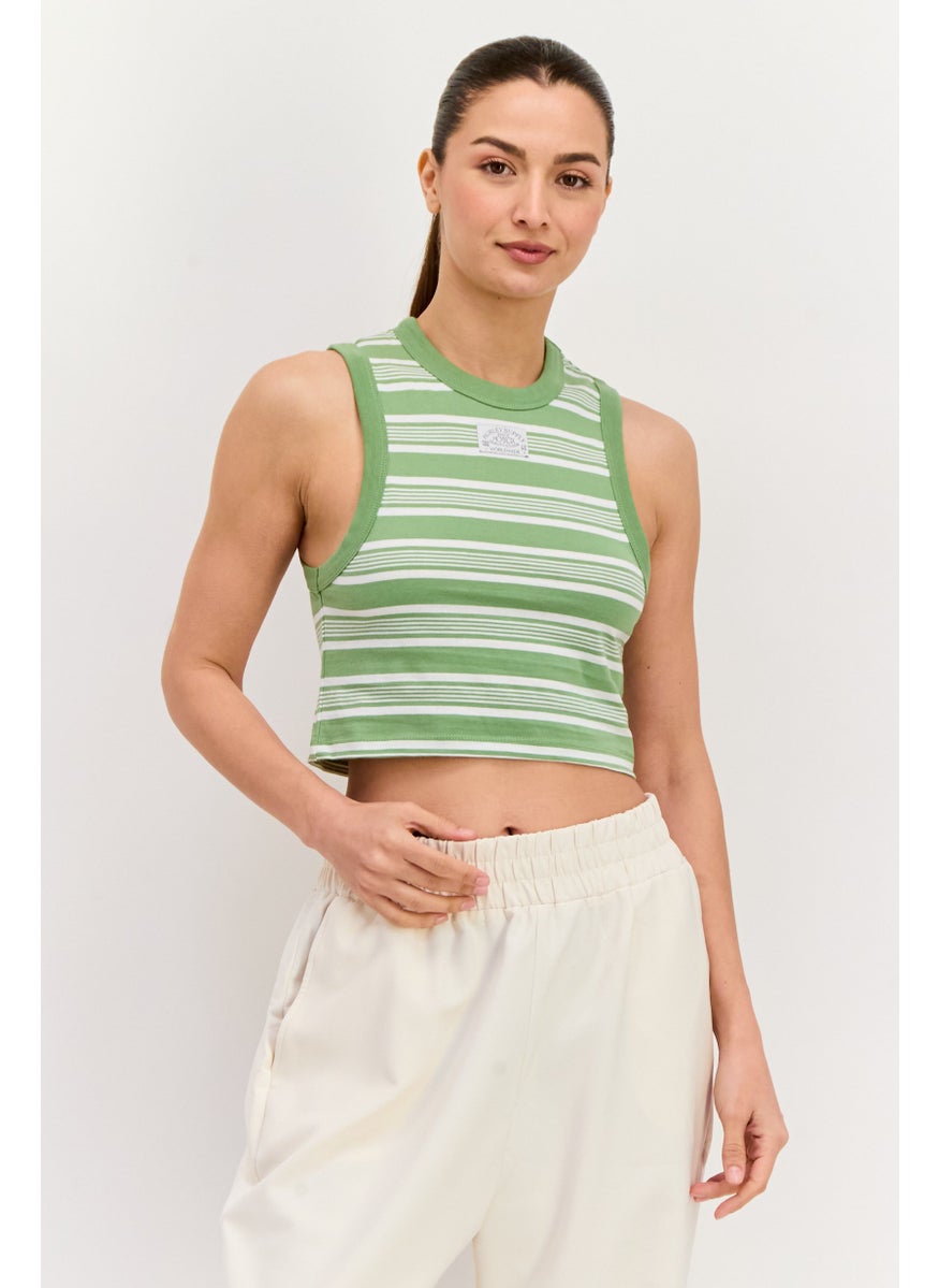 Women Sportswear Fit Sleeveless Outdoor Top, Green