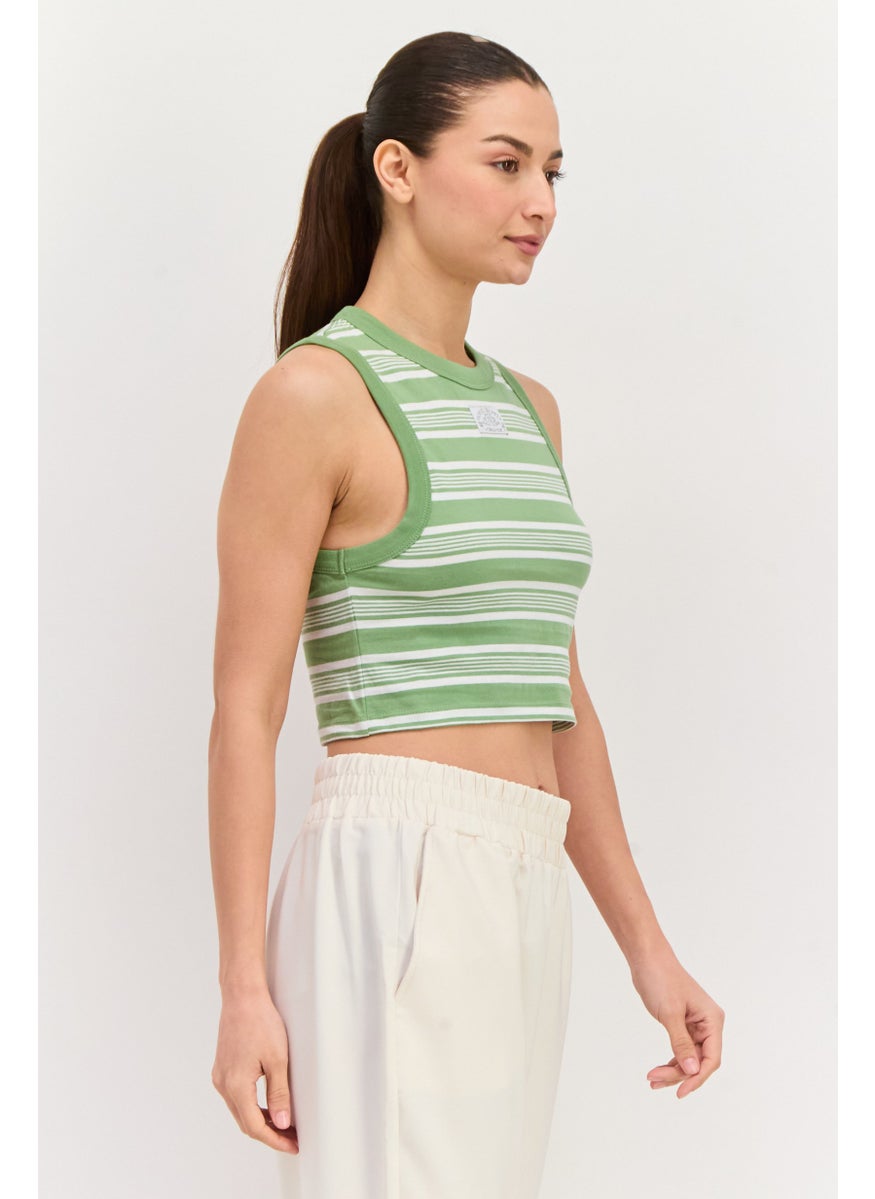 Women Sportswear Fit Sleeveless Outdoor Top, Green