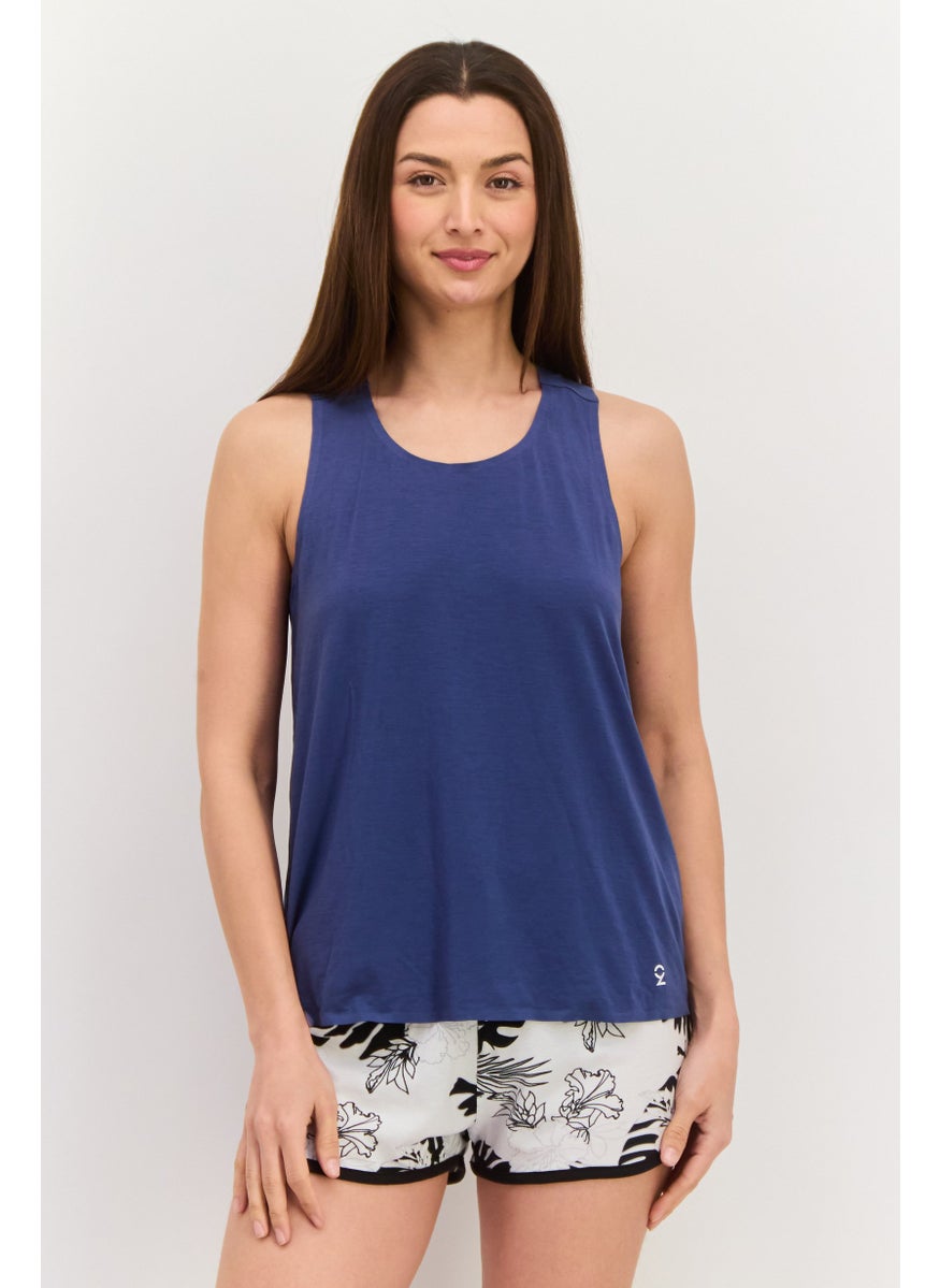 Women Sportswear Fit Sleeveless Yoga Top, Blue