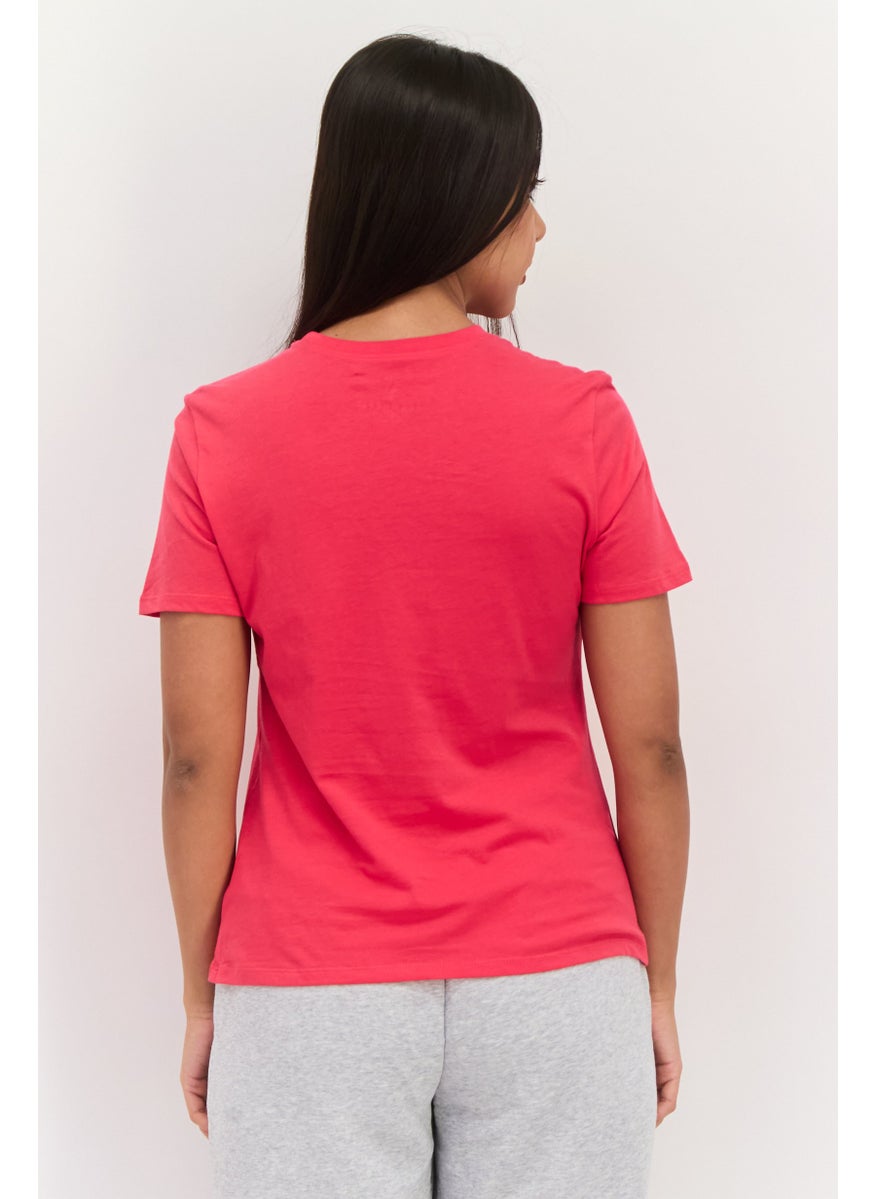 Women Sportswear Fit Short Sleeves Outdoor Top, Pink