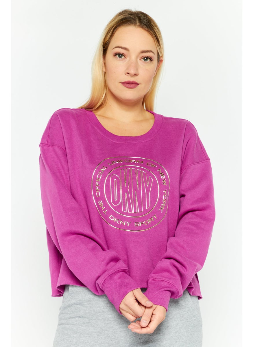 Women Sportswear Fit Long Sleeves Outdoor Top, Purple