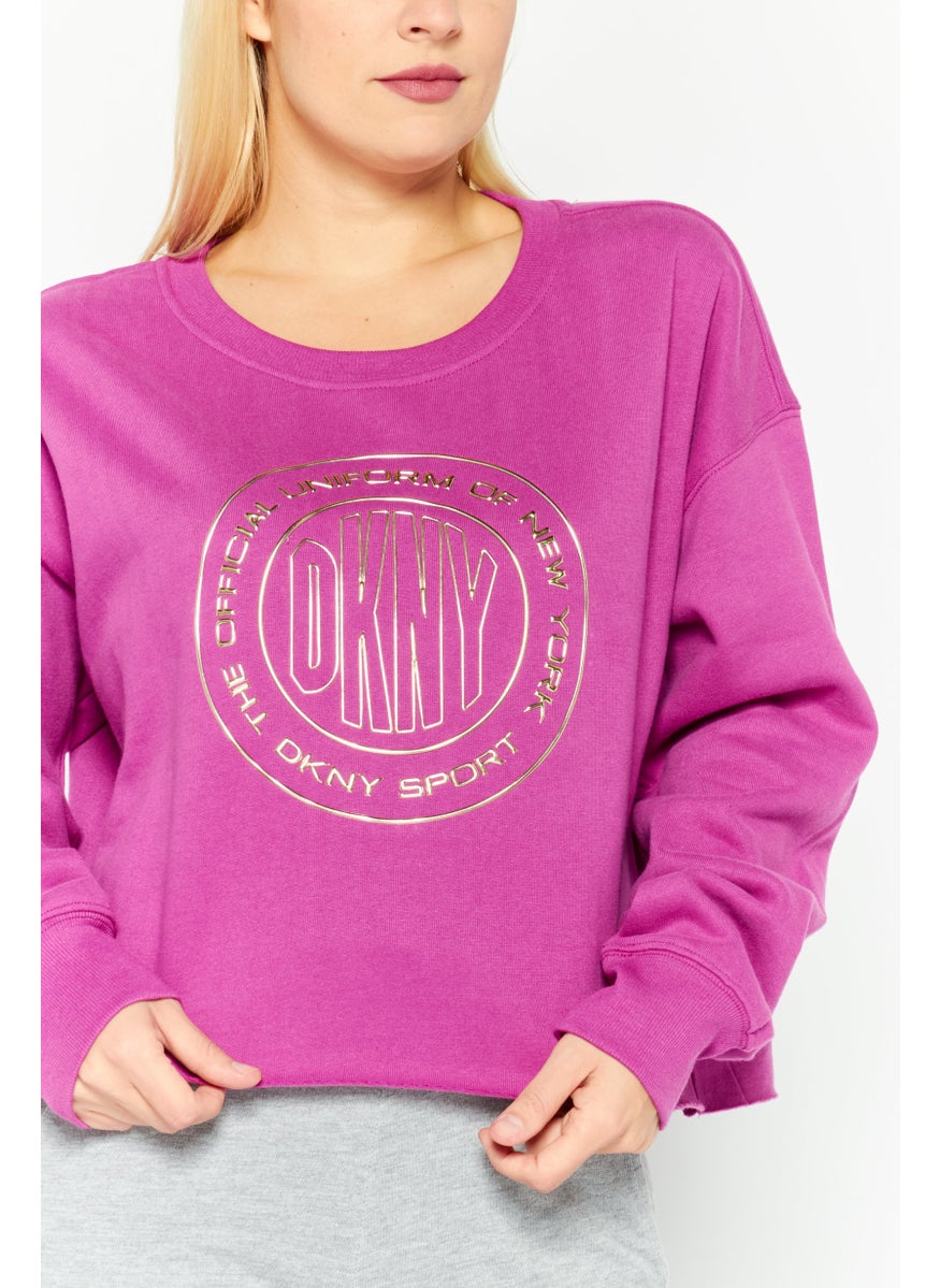 Women Sportswear Fit Long Sleeves Outdoor Top, Purple