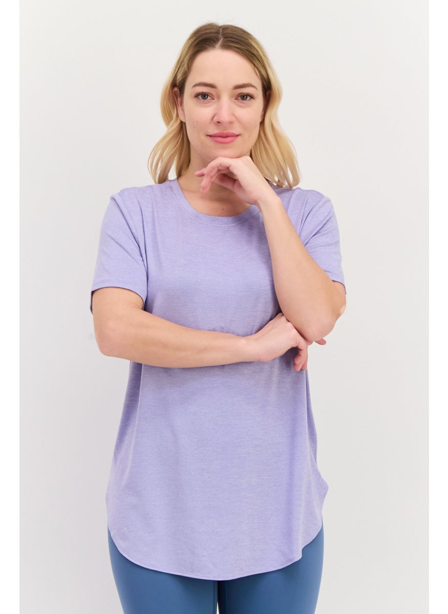 Women Sportswear Fit Short Sleeve Outdoor T-Shirt, Lavender