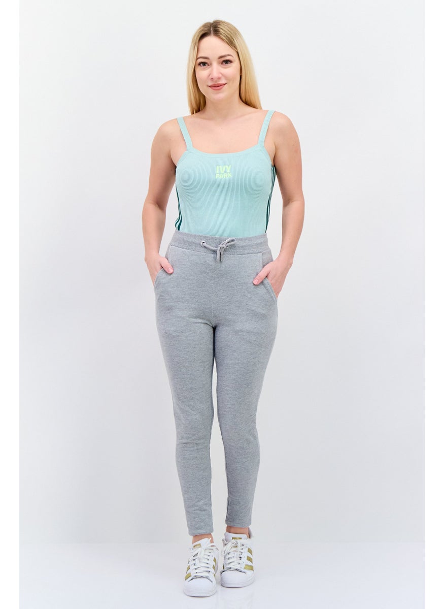 Women Embroidered Logo Sleeveless Body Suit, Green